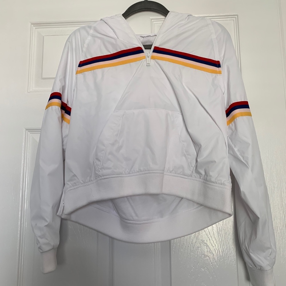 White rain jacket